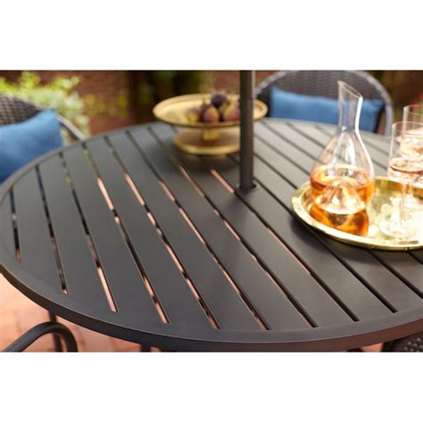 Style Selections Pelham bay Round Outdoor Dining Table 48-in W x 48-in ...