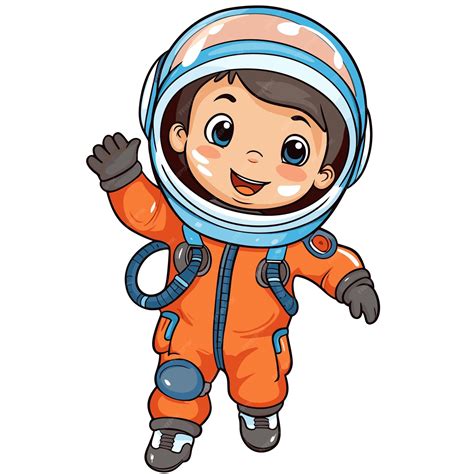 Kid astronaut and space illustration clipart Cute astronaut isolated on ...