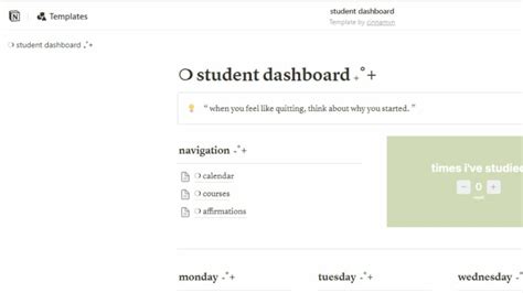 Image result for Notion Class Schedule Template