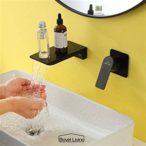 Buy Single Handle Wall Mounted Faucet with Valve in Matte Black Online ...