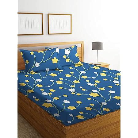 BSB HOME Prime Collections 100% Cotton Feel Double/Queen Size Bedsheets ...