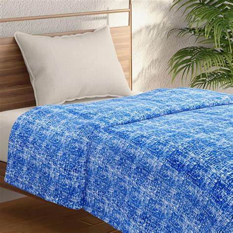 Buy PORTICO Imprints Blue Printed Cotton Single Blanket - 150x200cm ...