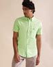 Buy Andamen Men Oxford Patch Pocket Classic Shirt | Green Color Men ...