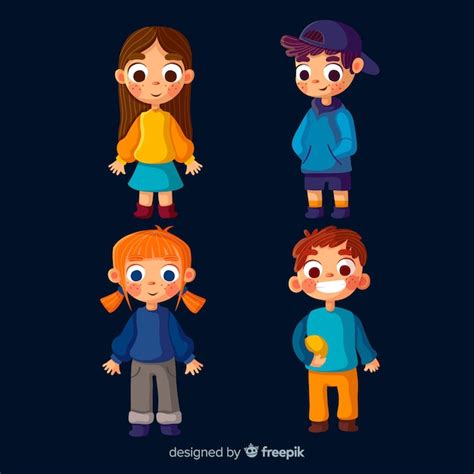 Colorful children collection with flat design | Free Vector