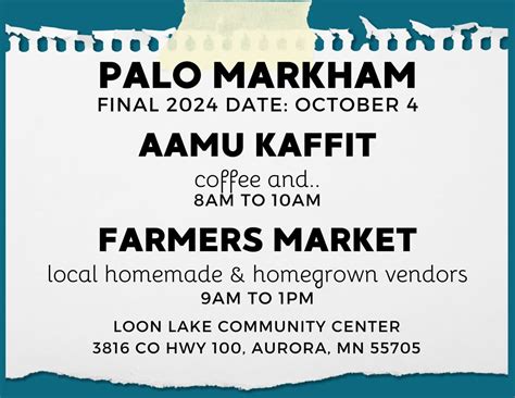 Palo Markham Farmers Market, Loon Lake Community Center, Aurora, 4 ...