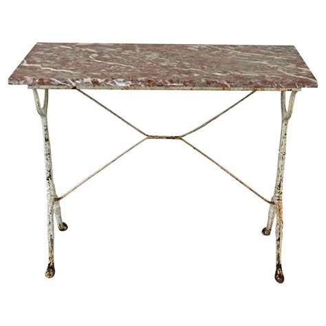 French Bistro Table with Oblong Marble Top For Sale at 1stDibs
