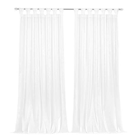 Achim 84-in White Light Filtering Top Tab Single Curtain Panel ...