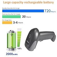 HENEX Bluetooth Barcode Scanner 1D Wireless Bar Code Reader USB Bar ...