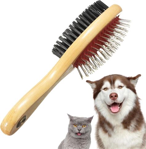 Dog Brush Double Sided Wooden Dog Brushes for Grooming Cleaning ...