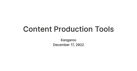 Content Production Tools — Teletype