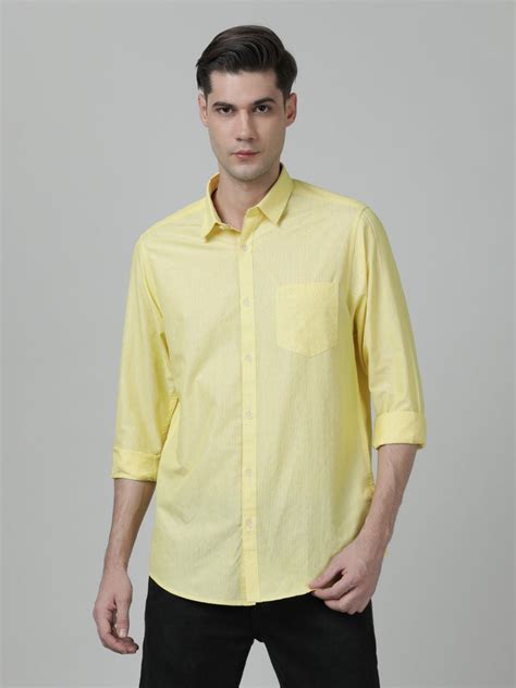 Buy Yellow Printed Full Sleeve Casual Shirt – Crocodile
