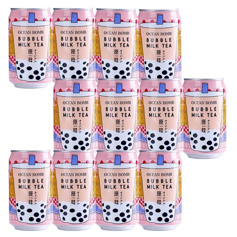 Buy Ocean Bomb Boba Tea Tapioca Pearls, Canned Bubble Popping Milk Tea ...