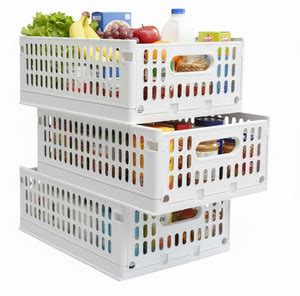 Aditya Polymers Stack-It-All Foldable Plastic Basket - Stack & Slide ...