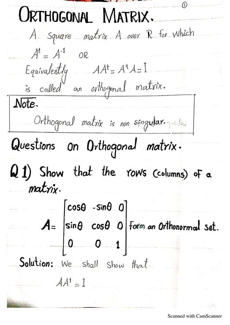 Image result for Orthogonal Matrix Problems