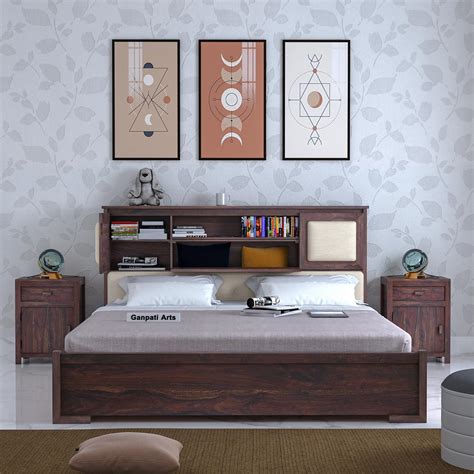Ganpati Arts Solid Sheesham Wood Maharaja King Size Bed