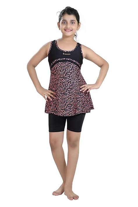 ROVARS Racerback Swimdress with Boyleg Swimming Costume for Girls ...