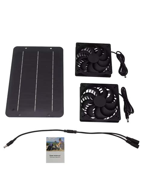 EESBAO 12V Solar Exhaust Fan Outdoor Mini Ventilator 6 Inch Solar Panel ...