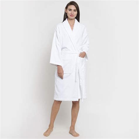 Buy TRIDENT Classic White Solid Cotton Bathrobe from Trident at just ...