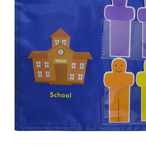 Buy Famure Attendance Pocket Chart for Classroom 4 Visual Pocket with ...