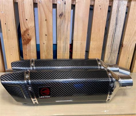 Lextek Gloss Carbon Fibre Exhaust System for Suzuki GSX 1300 R Hayabusa ...