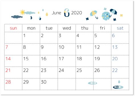 2020年6月のカレンダー 無料の月間カレンダーをダウンロード (4) | 2022 カレンダー を無料でダウンロードできます