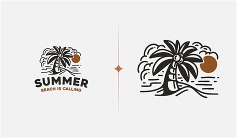 Beach Resort Palm Tree Monoline Universelles kreatives Premium-Symbol ...