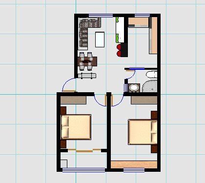54平2室一厅房屋图,房屋平面图,房屋平面图_大山谷图库