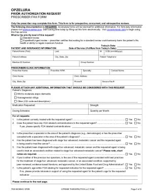 OPZELURA Prior Authorization Request Form - Blank Fillable Template ...