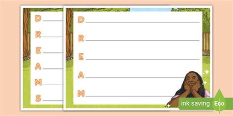 Dream Acrostic Poem Template - Twinkl - KS2