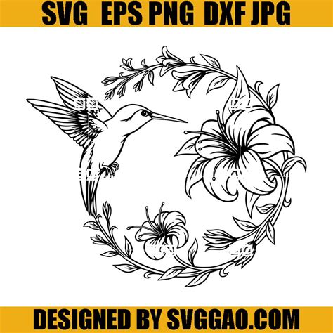 Hummingbird Flowers SVG, Hummingbird SVG – SVGGAO