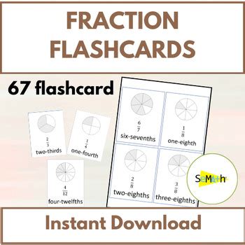 Fraction Flash Cards 67 cards by SeMath | TPT