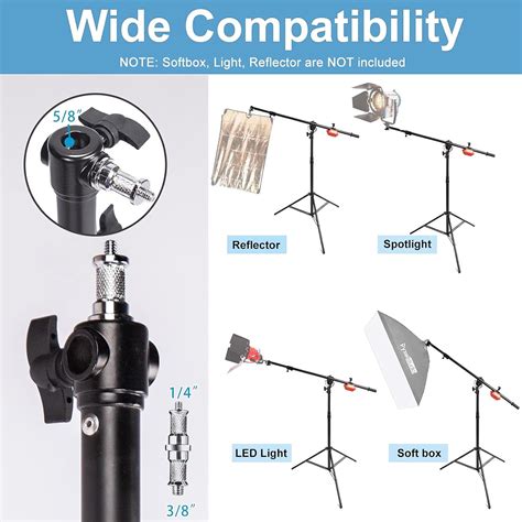 Buy Photo Studio Heavy Duty Boom Light Stand with Boom Arm, Spring ...