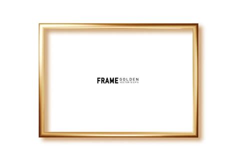 Square golden frame realistic with shadow and a place for inscription ...