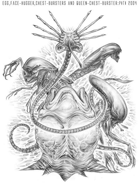 Alien Chestburster Drawing 的图像结果