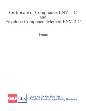 California Certificate of Compliance ENV-1-C - Blank Fillable Template ...
