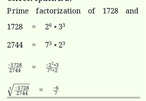 find the cube root of the given rational number 1,728/2,744 - Brainly.in