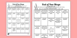Bingo Ostatni dzień szkoły po polsku, worksheet - Twinkl