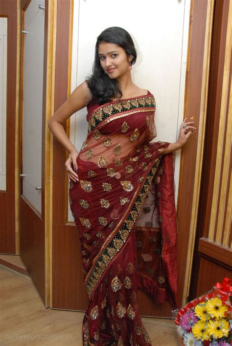 Cute Actress Kausalya hot Photos in Transparent Saree