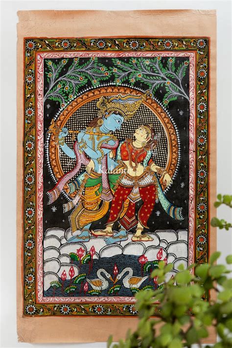 Colorful Radha-Krishna Pattachitra Painting – Kalantir