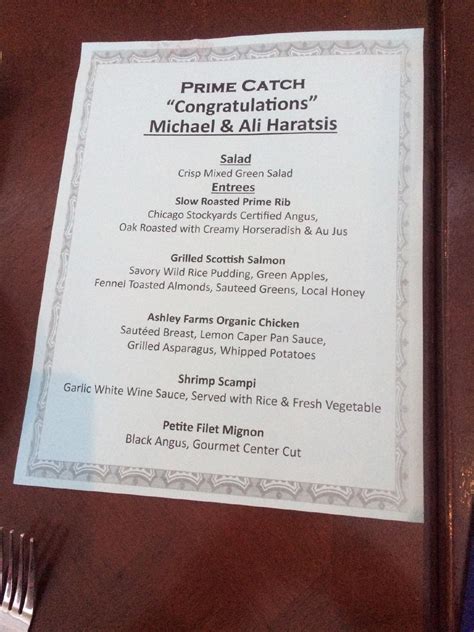 Menu at Prime Catch pub & bar, Boynton Beach