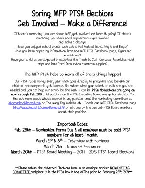 Fillable Online Spring PTA Elections Fax Email Print - pdfFiller