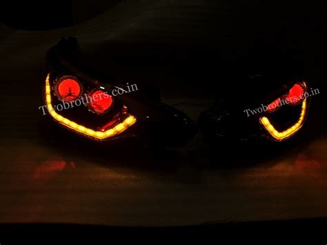 New Elite i20 Dual Projector Headlights with Ultra Matrix DRL with Red ...