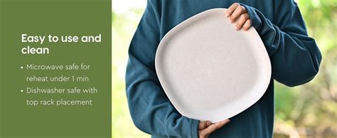 Buy Eha Set of 4 Earth-Friendly Square Dinner Plates |11 inch ...
