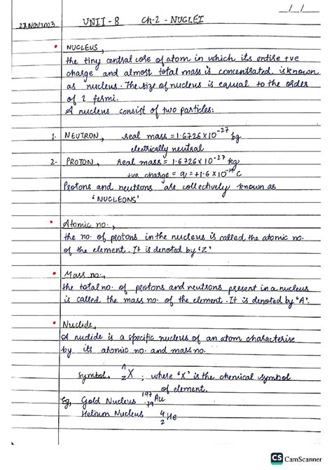 Nuclei chapter class 12th - 22 UNII 8 NUGLEI NUCLEUS, the tiny central ...