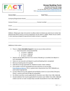 Fillable Online Downloadable Forms - First Aid Training Adelaide Fax ...
