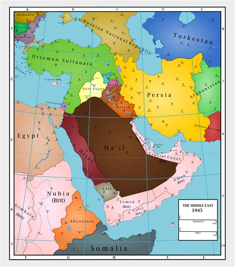 Map Of Middle East From 1945