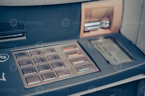 Automated teller machine close up. ATM machine keypad. 11766915 Stock ...
