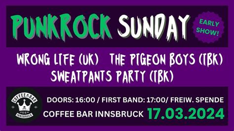 Punkrock Sunday @ Coffeebar Innsbruck, Coffee Bar Innsbruck, 17 March ...
