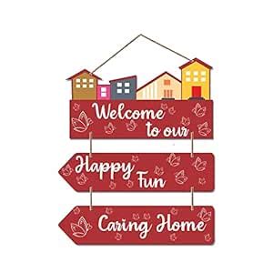Artvibes Welcome Home Quote Decorative Wall Art MDF Wooden Wall Hanger ...
