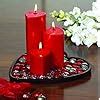 Hosley Highly Fragranced Set of 3 Heart Shape Candles with Glass Beads ...